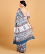BLOCKS OF INDIA Hand Block Print Cotton Sarees For Women with Unstitched Blouse Piece - Image 5