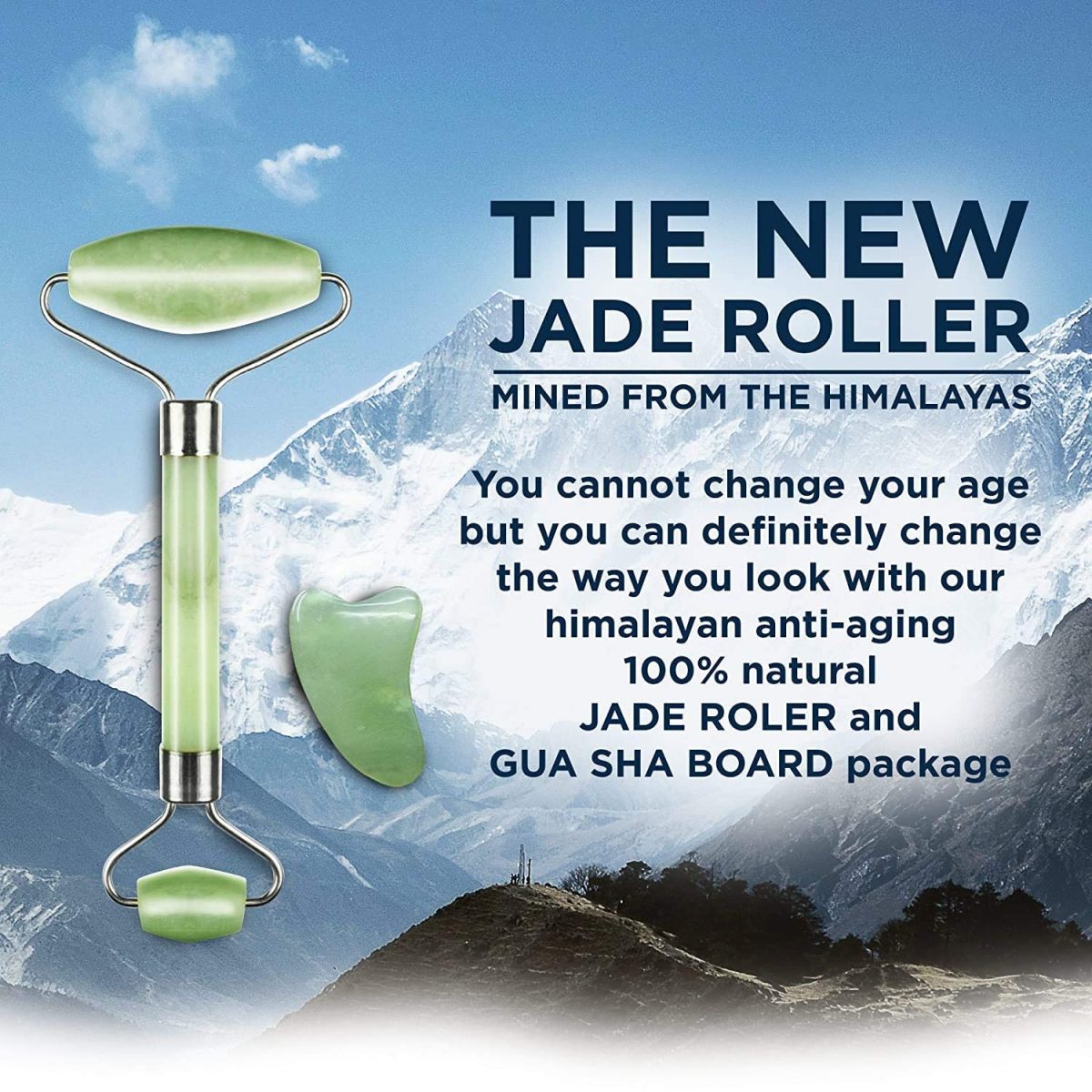 Truweo Jade Roller And Gua Sha Scraping Massage Tool - Himalayan Anti-Aging Natural Facial Jade Stone Set - Face Eye Neck Beauty Roller For Slimming And Firming - Rejuvenate Skin And Remove Wrinkles - Image 3