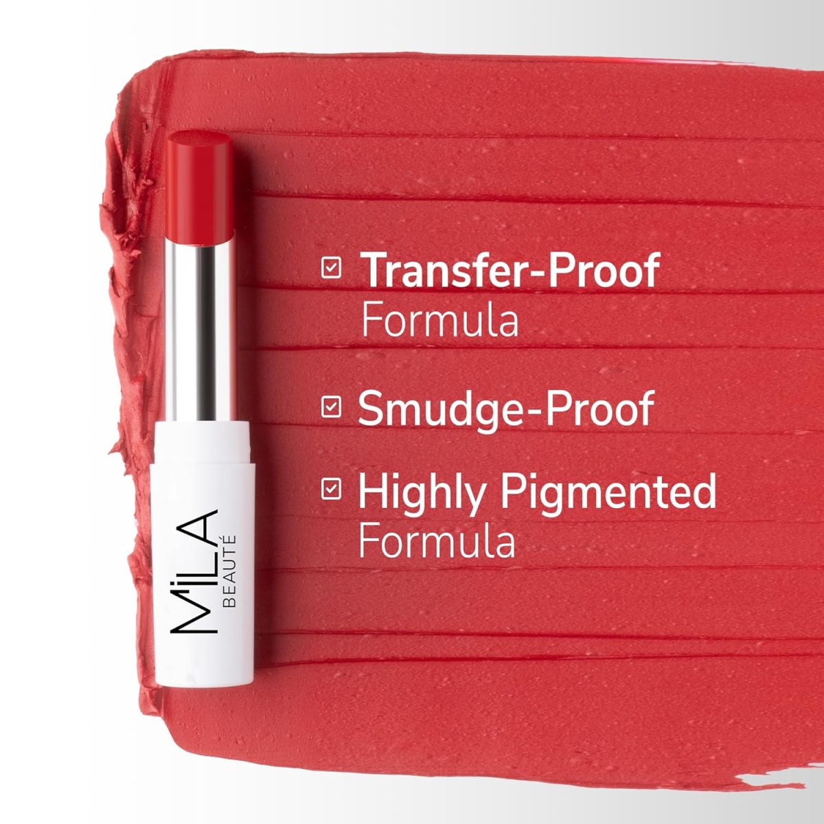 Mila Beauté 24 Hrs Locked In Lips Transfer Proof Lipstick | Enriched With Mango Seed Butter & Hyaluronic Acid | Transfer Proof Formula with Velvety Texture | Smudge Proof & Highly Pigmented | Shade - (Berry Me, 3.2g) - Image 4