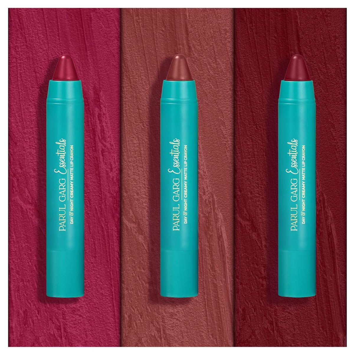 Parul Garg Beauty All-Time Bestsellers Lip Crayon Set | Top 3 Creamy Matte Lipsticks | Rose Pink, Berry & Fuchsia | Bestselling Shades | Vegan, Paraben-Free | Made in India (Dusky Hues)