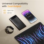 Ambrane 10000mAh Slim & Compact Powerbank, 22.5W Fast Charging, USB & Type C Output, Power Delivery, Quick Charge for iPhone, Android & Other Devices, Made in India + Type C Cable (Stylo 10, Black) - Image 6