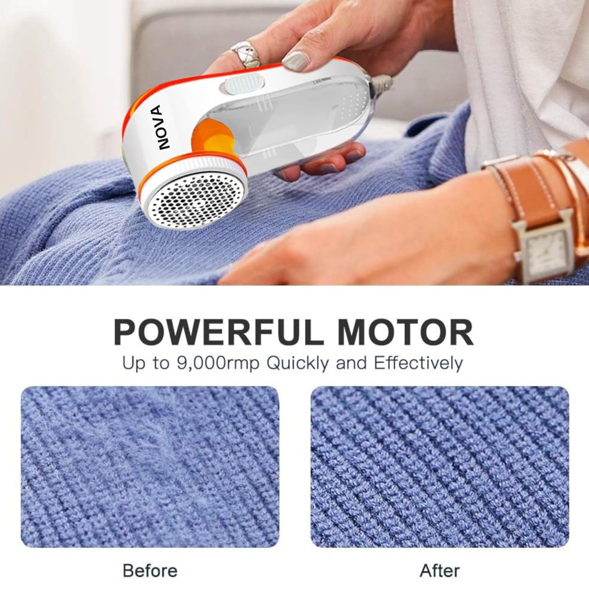 Nova Lint Remover for Clothes - Fabric Cleaner Tint and Dust Remover | 1 Year Warranty - Image 7
