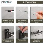 Plantex Aluminum Folding Towel Rack in Bathroom/Towel Holder in Bathroom/Towel Rod with Hooks/Bathroom Accessories (24 Inch) Black - Image 8