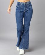 Nifty Womens Mid Rise Denim Wide Leg Jeans - Image 2