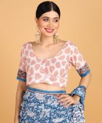 BLOCKS OF INDIA Hand Block Print Cotton Sarees For Women with Unstitched Blouse Piece - Image 8