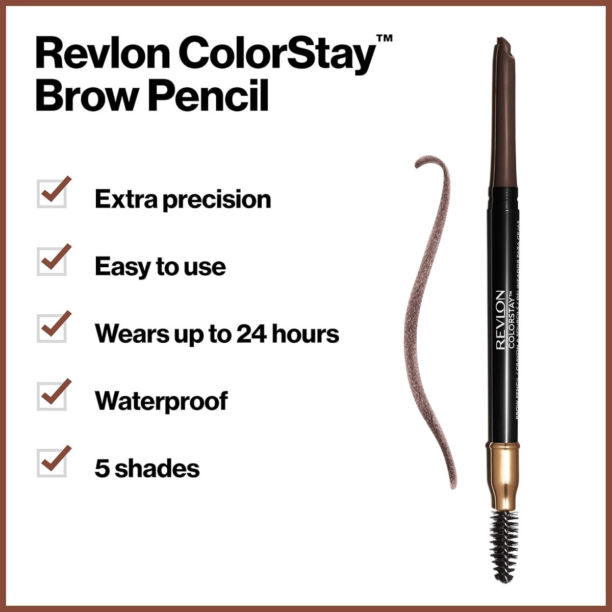 Revlon ColorStay Brow Pencil, Dark Brown - Image 2