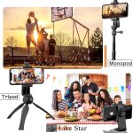 Like Star 360° Degree Mobile Phone Holder with Universal 1/4 Screw Adjustable Clamp Mobile Tripod Mount Adapter Compatible with Smartphones & TripodsnSelfie Stick (Black) - Image 7