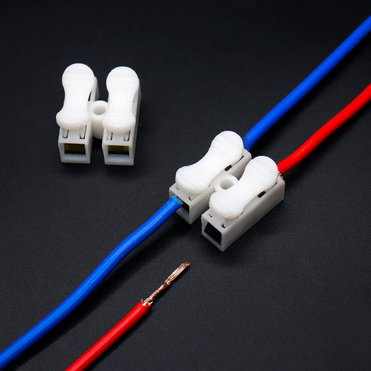 Electronic Spices 100pcs Cable Connectors 2 Pins Electrical Push Type Cable Connectors Quick Splice Lock Wire Terminal 220V 10A - Image 2