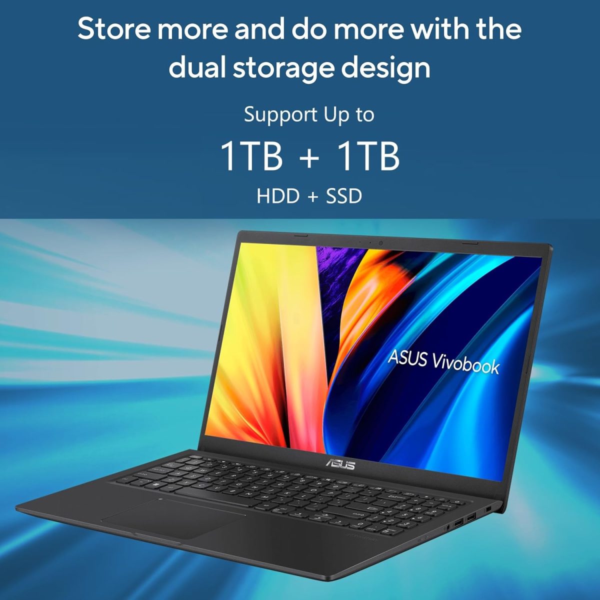 ASUS Vivobook 15, 15.6-inch (39.62 cm) FHD, Intel Pentium Gold 7505, Thin and Light Laptop, (8GB RAM/256GB SSD/Intergrated Graphics/Windows 11 Home/Indie Black/1.8 Kg), X1500EA-EJ111WS - Image 6