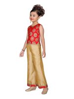 Adiva® Girl's Brocade Kurta with Palazzo Set - Image 3
