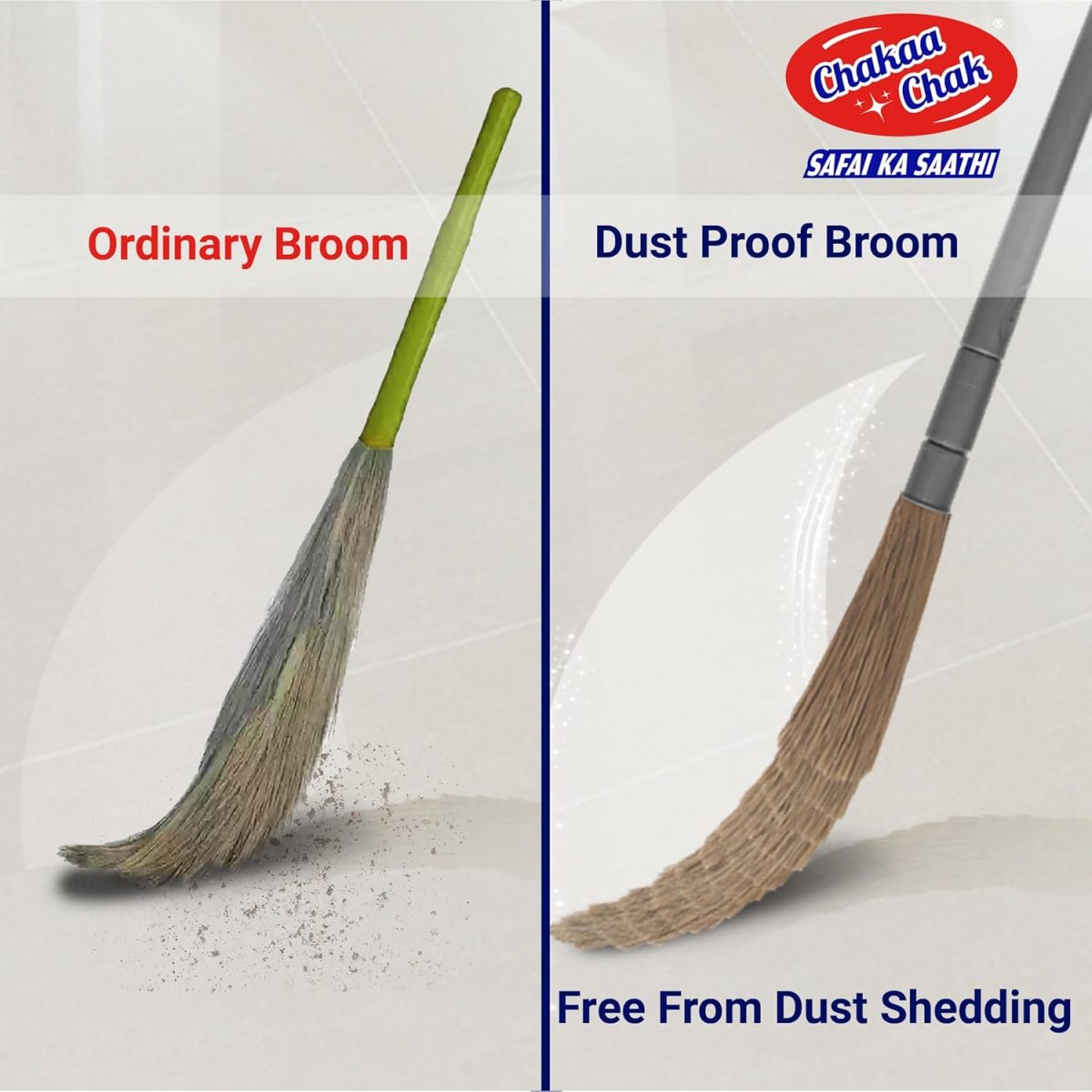 Chakaachak No Dust Broom for Cleaning Floors| No Dust Broom with Washable Fibers| Broom for Home Cleaning| Highly Durable Broom | Broom with Long Handle (XL)| Jhadu for Floor Cleaning - Image 7