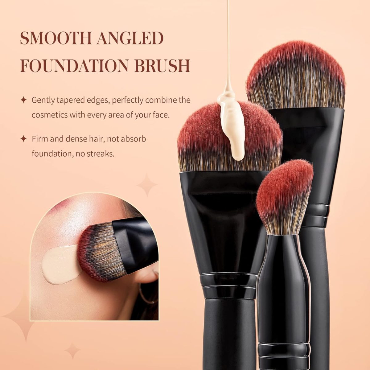 Jessup Makeup Brushes Professional Set 21Pcs Black Complete Collection, Synthetic Hair Makeup Brushes for Powder Blending, Foundation, Highlight Contour, Concealer, Eyeshadow Eye Liner, Spoolie, T271 - Image 4