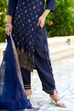 VredeVogel Women's Viscose Rayon Silk Kurta with Pant and Chiffon Dupatta Set - Image 6