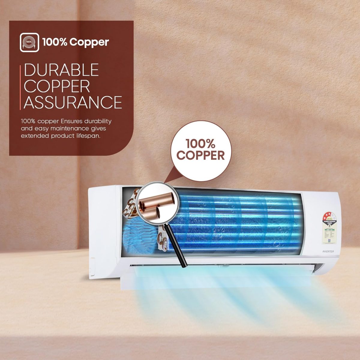 Hisense 1.0 Ton 3 star Inverter Split AC(Copper, 4-in-1 Convertible with Intelligent 4 modes, PM 2.5 filter, Anti corrosion, Self Clean, AS-12TR4R3BP1, White with Chrome Deco Strip) - Image 12