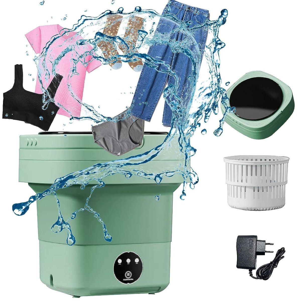 SeMi AuToMaTiC FoLdInG 9L SmAlL MiNi WaShInG MaChInE WiTh DrYeR DeEp CLeAnInG FoR UnDeRwEaR WaShINg MaChInE SeMi AuToMaTiC A11 - Image 5