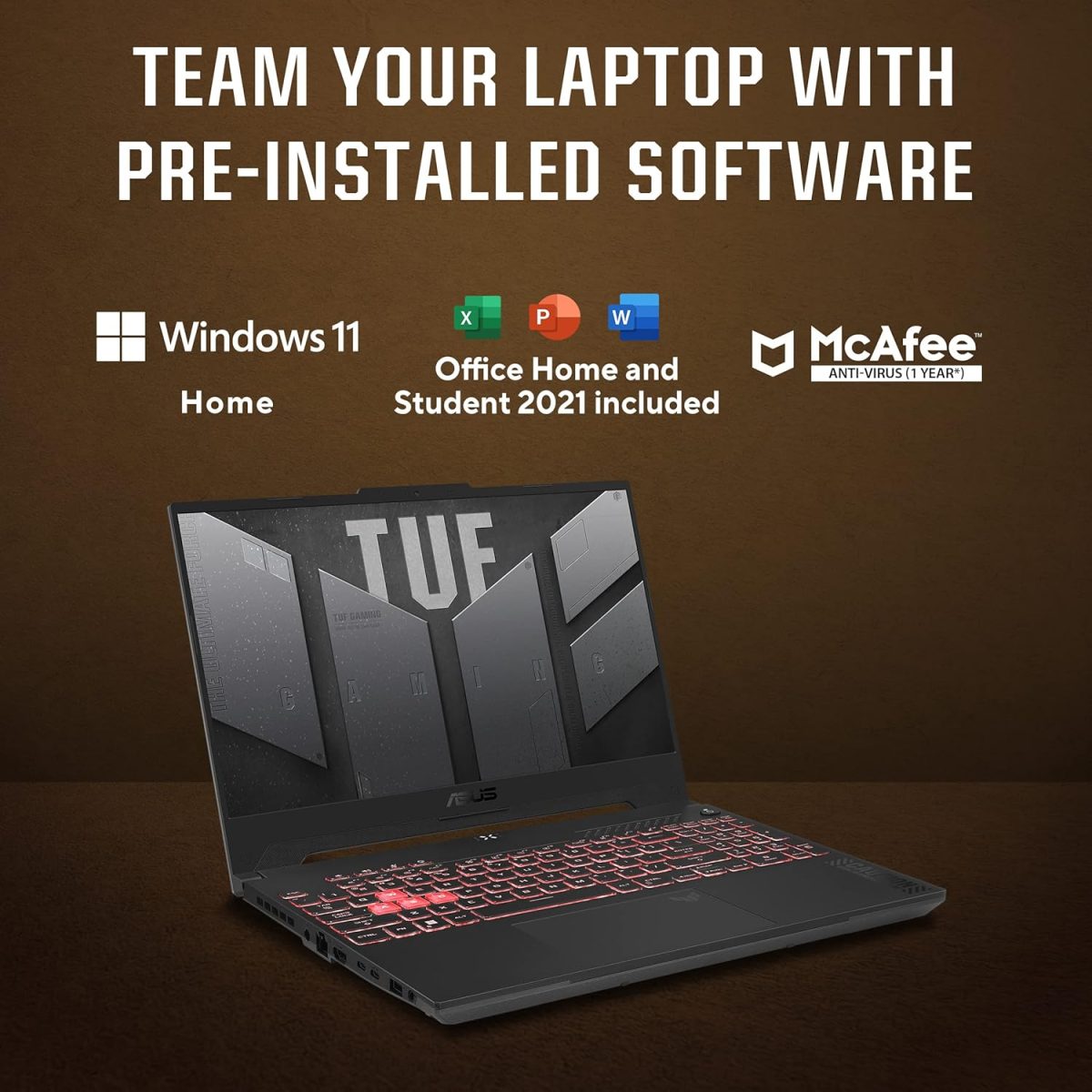 ASUS TUF Gaming A15, 15.6" (39.62Cm) FHD 144Hz, AMD Ryzen 7 8845HS, Gaming Laptop (16GB DDR5/512GB SSD/NVIDIA Geforce RTX 4060 /Windows 11/Office 2021/Mecha Gray/2.20 Kg), FA507UV-LP136WS - Image 11