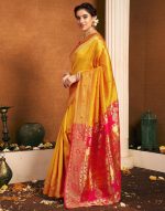 SIRIL Women's Paithani Silk Saree | Chandrakor Paithani Saree With Unstitched Blouse Piece - Image 2