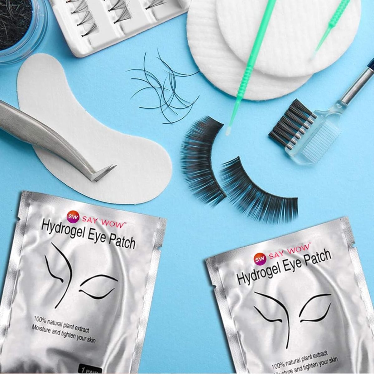 SAY WOW Hydrogel Eye Patches 20Pcs Eyelash Under Eye Pads Lash Eyelash Extension Paper Patches Eye Tips Sticker Wraps Make Up Tools Lint Free Eye Gel Patches (20 Pairs) - Image 9