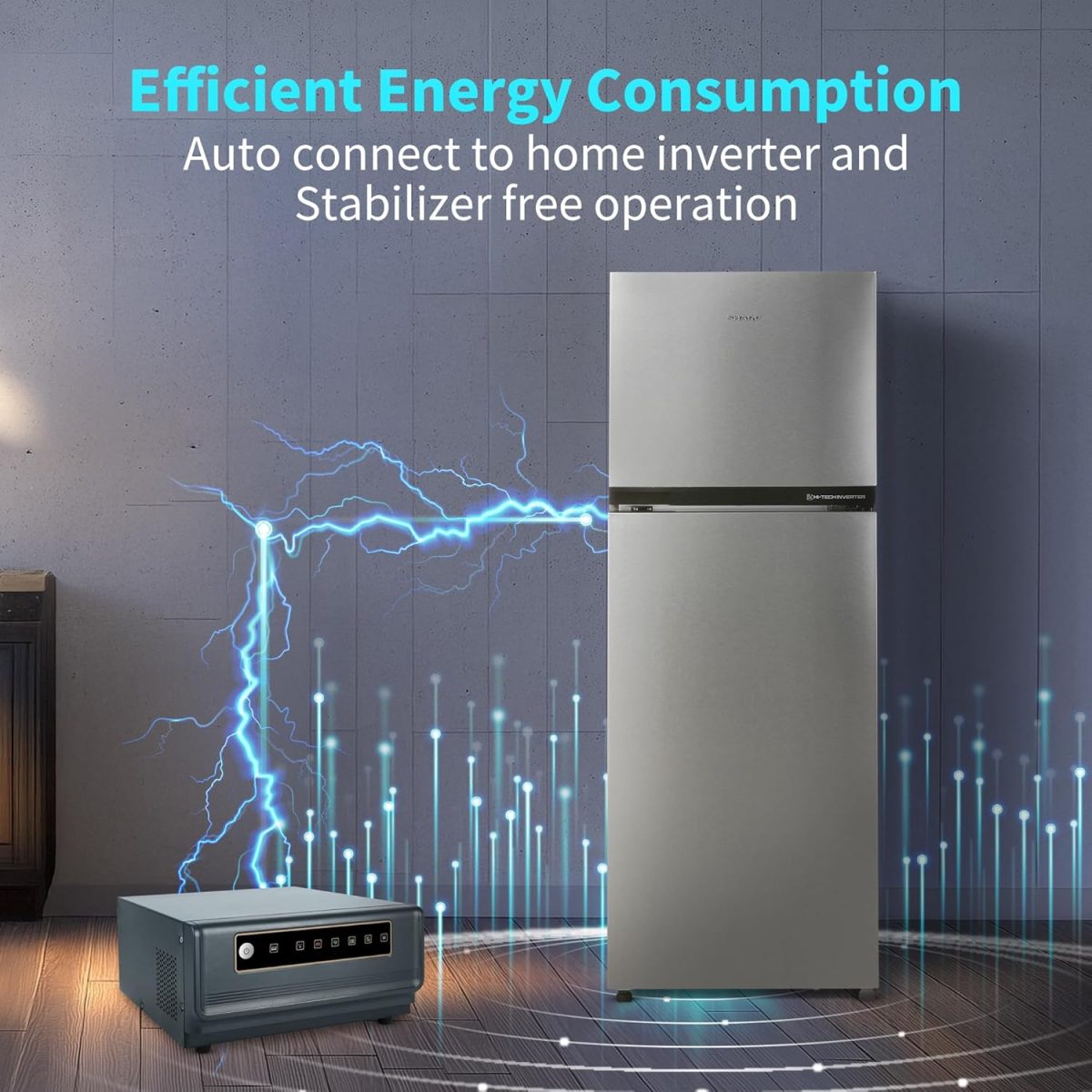 SHARP 265 L Frost Free Double Door 2 Star Refrigerator |Japan 7 Shield Protection|Hi-Tech Inverter | (Silver Hairline, SJ-FF305V2-PSH) - Image 5