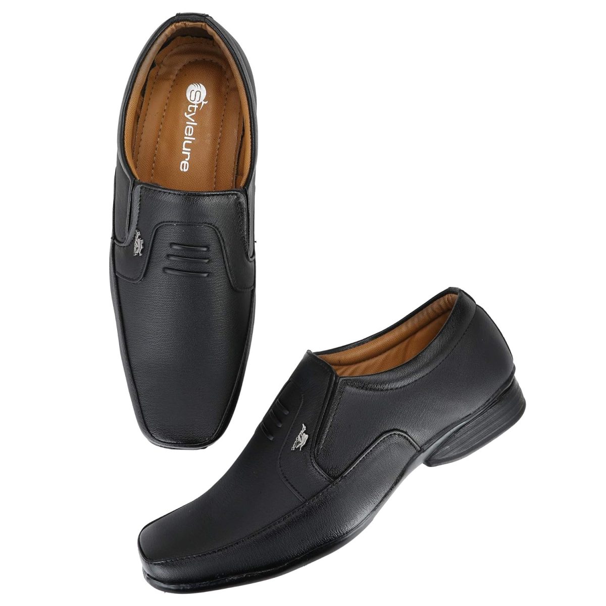 Stylelure Men's Synthetic Leather Black Formal Shoes for Men - Image 6