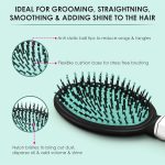 AGARO Classic Cushion Hair Brush with Strong & flexible nylon bristles, having Anti-static ball tips, for Grooming, Straightening, Detangling Hair, Ideal for Men & Women, Cyan - Image 2