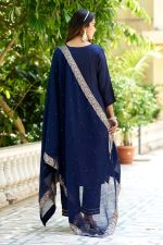 VredeVogel Women's Viscose Rayon Silk Kurta with Pant and Chiffon Dupatta Set - Image 5