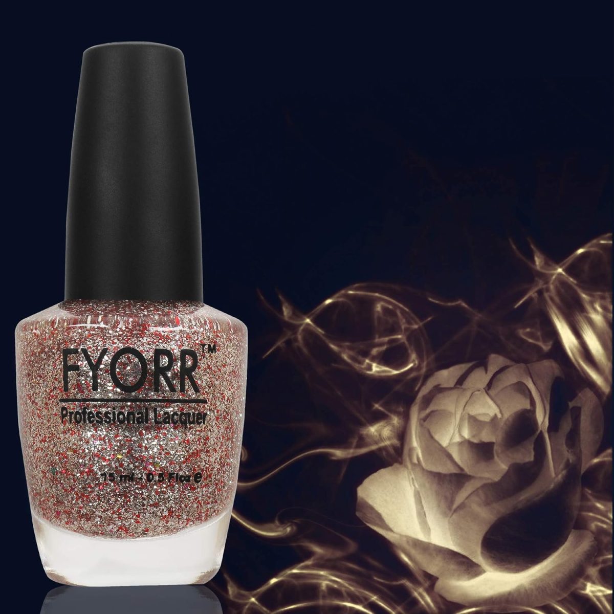 FYORR Shooting Star Glittery Sparkle Long Lasting Enamel Nail Polish 15ML (Light Pink Sparkle) - Image 4