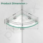 Plantex Glass Shelf for Bathroom Wall/Glass Corner Shelf for Bathroom Shelf for Wall Glass/Bathroom Corner Organizer (9x9 inch) - Pack of 3 - Image 2