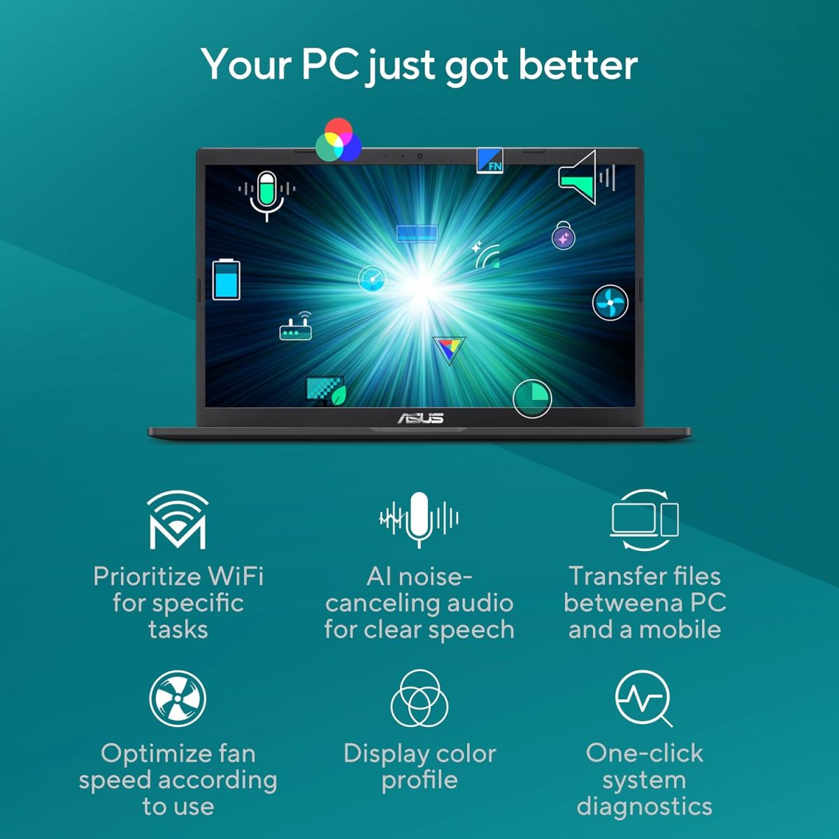 ASUS Vivobook 15, 15.6-inch (39.62 cm) FHD, Intel Pentium Gold 7505, Thin and Light Laptop, (8GB RAM/256GB SSD/Intergrated Graphics/Windows 11 Home/Indie Black/1.8 Kg), X1500EA-EJ111WS - Image 9