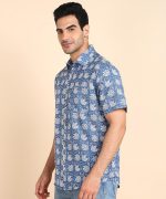 BLOCKS OF INDIA Cotton Hand Block Print Half Sleeves Summer Shirt for Men - Image 3
