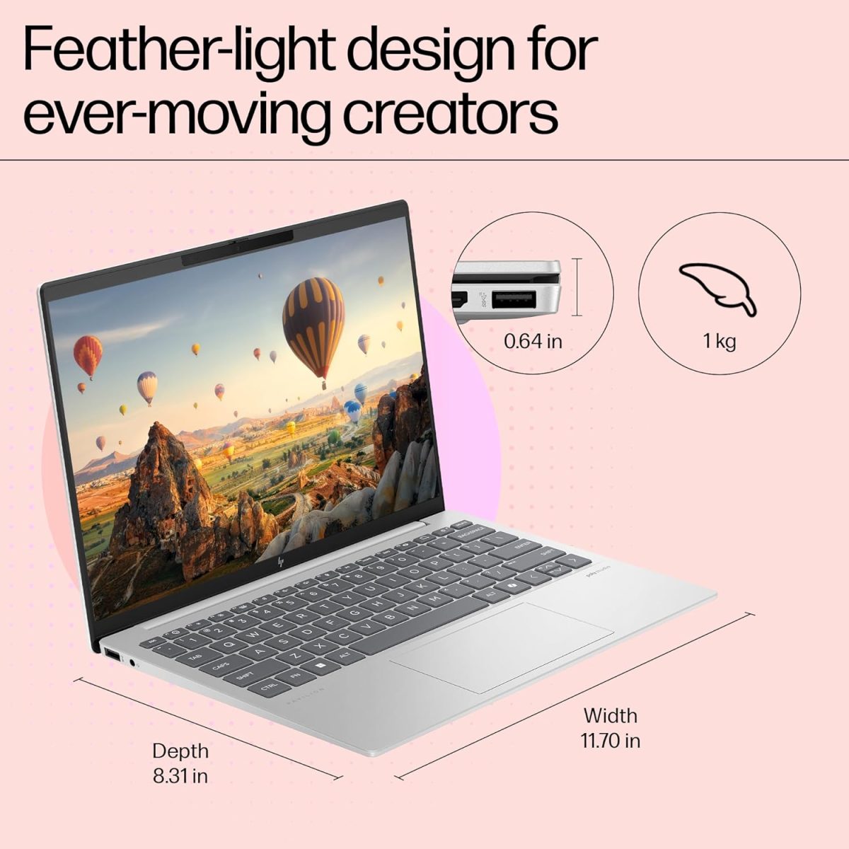 HP Pavilion Aero, AMD Ryzen 5-8640U AI Laptop (16GB RAM, 512GB SSD), WUXGA, 13.3"/33.8cm, Win 11, Office 2021, Silver, 1Kg, AMD Radeon Graphics, Ultra-Light, 5MP Camera, bg0016AU - Image 10