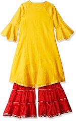BIBA Girls Notched Neck Embroidered Sharara Suit For Girls - Image 2