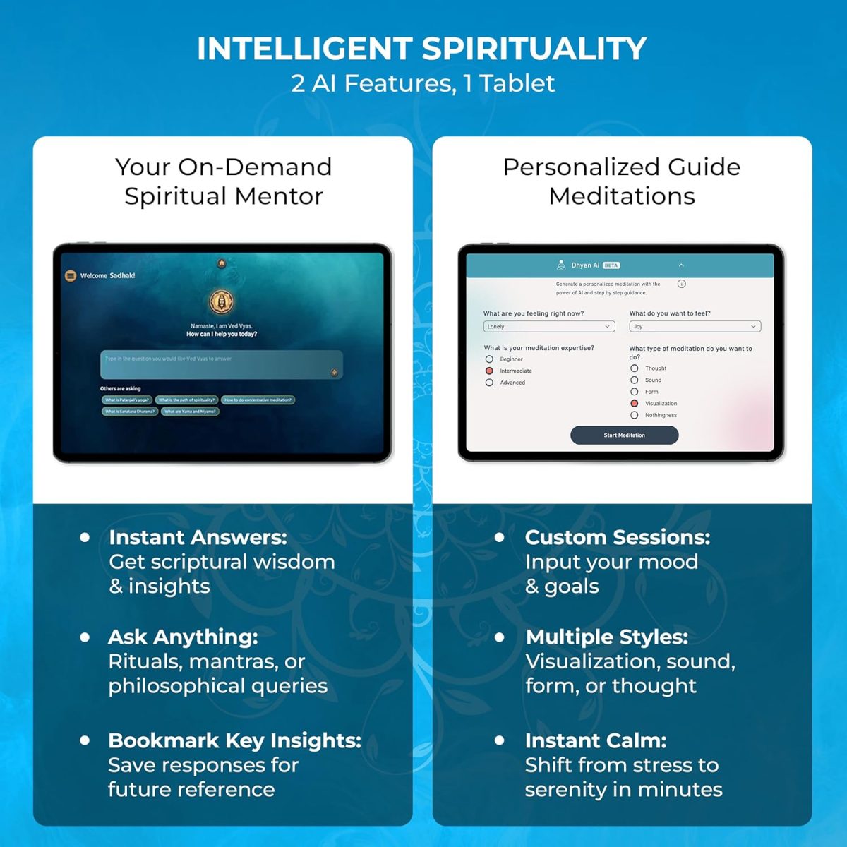 Sadhana Tablet V2 – World’s First Vedic Tablet & Digital Temple | Ad-Free Spiritual Companion | 3D Rituals, Meditations & Astrology | with Improved Battery and Performance | Designed by Om Swami - Image 4