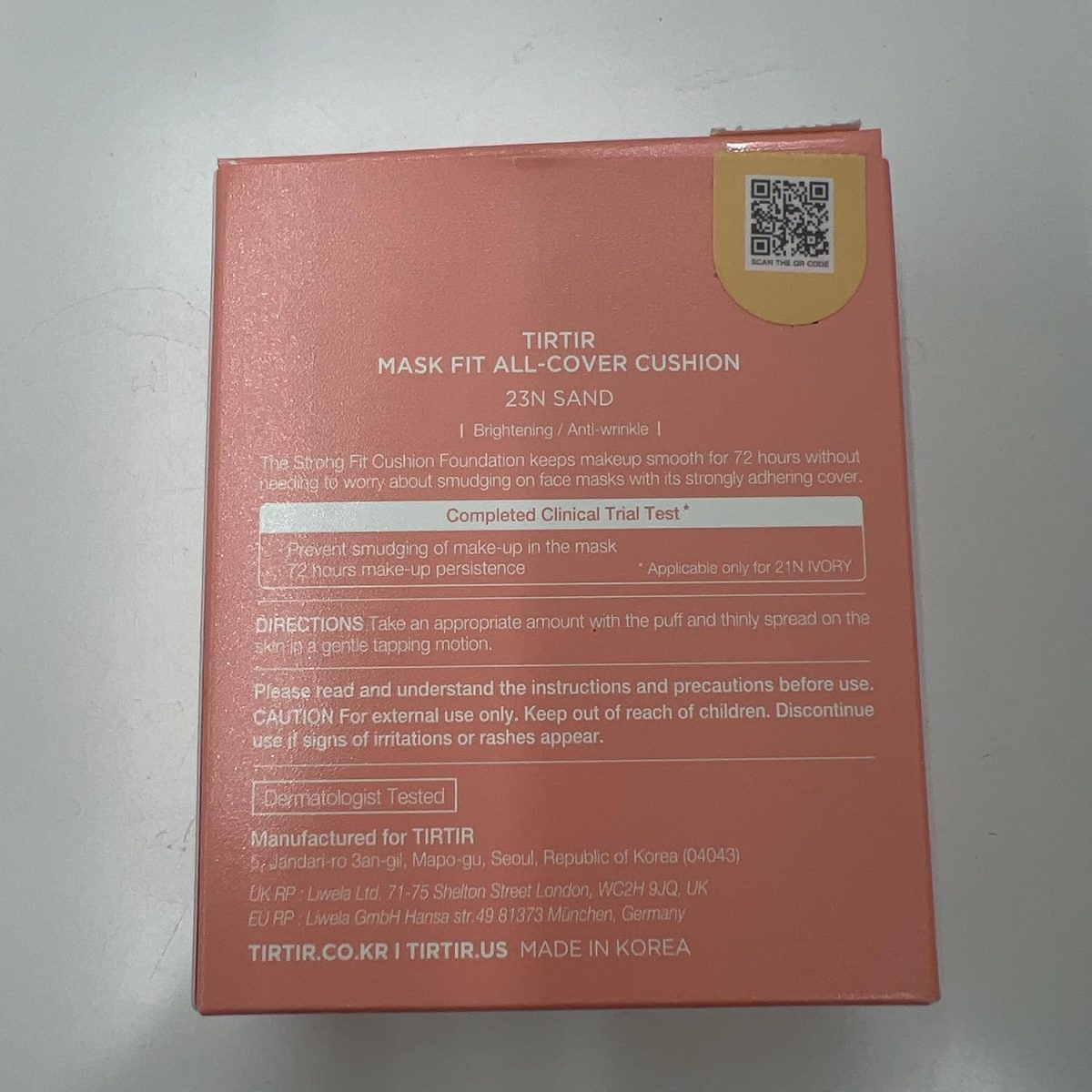 TIRTIR Mask All-Cover Cushion Foundation, Full coverage, Skin fit, Satin Glow Finish, Korean Cushion Foundation - Image 9