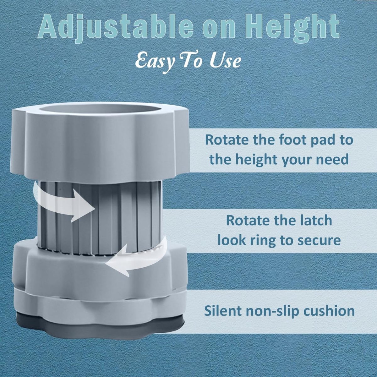 JD FRESH Washing Machine Vibration Pads/Bracket Base for Washing Machine/Refrigerator Stand with Height Adjustment Feet/Washing Machine Stand/Floor Trays - Grey (4 Pcs Set) - Image 2
