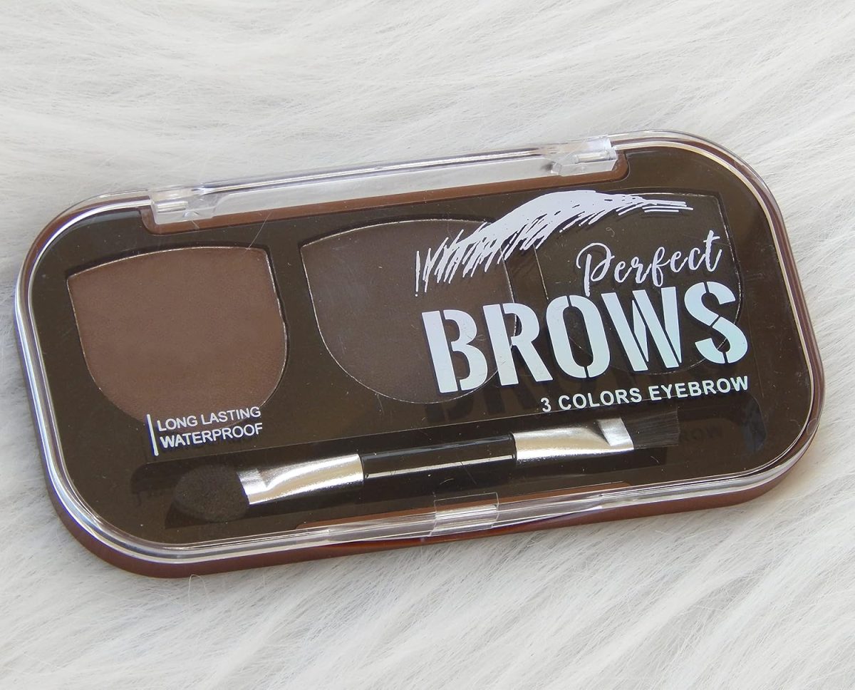 CS 3in-1 eyebrow powder palette,black,brown,dark brown eyebrow powder with application brush (SHADE B) - Image 6