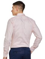 Park Avenue Men's Pure Cotton Stripe Pattern Slim Fit Semi Cutaway Collar Full Sleeve Formal Shirt - Image 2