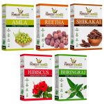 THE FOREST HERBS Natural care from nature Natural Organic Amla, Reetha, Shikakai, Bhringraj, Hibiscus Powder for All Hair Type, 100G Each, 5 Count