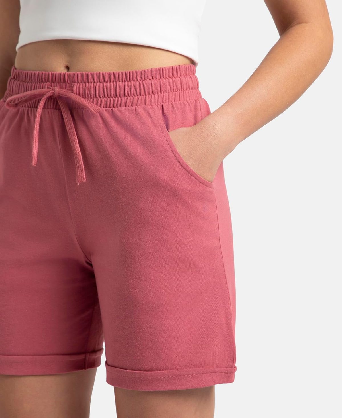 Jockey AW23 Women's Super Combed Cotton Rich Regular Fit Shorts with Side Pockets - Image 2