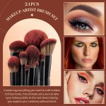 Jessup Makeup Brushes Professional Set 21Pcs Black Complete Collection, Synthetic Hair Makeup Brushes for Powder Blending, Foundation, Highlight Contour, Concealer, Eyeshadow Eye Liner, Spoolie, T271 - Image 3