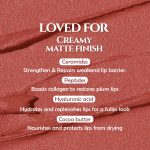 Glamveda Creamy Matte Long Lasting Lipstick with Ceramides & Peptides, Lightweight, 12 Hour Wear, Smudgeproof & Transferproof - Peaches 302 - Image 5