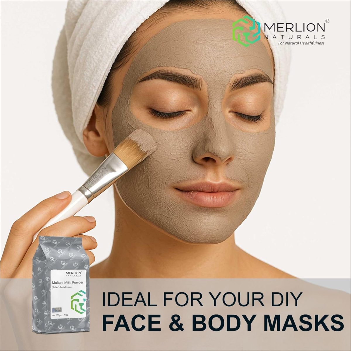 Merlion Naturals Multani Mitti Powder 200gm | Fuller’s Earth Powder for Face and Hair Pack - Image 2