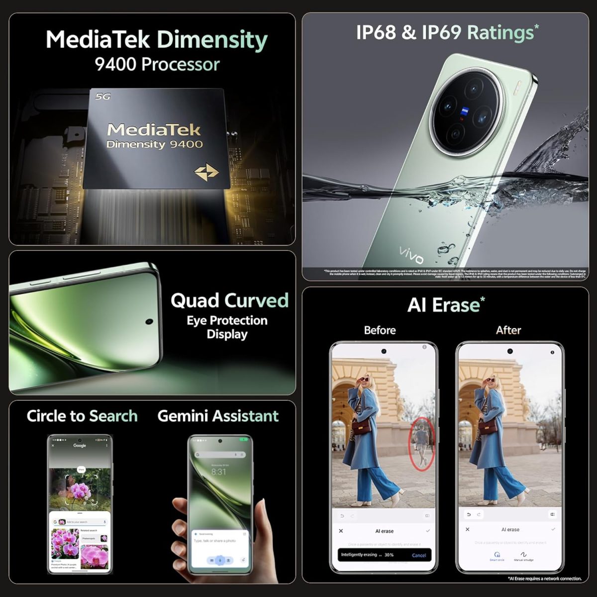 Vivo X200 5G (Cosmos Black, 16GB RAM, 512GB Storage) with No Cost EMI/Additional Exchange Offers - Image 6