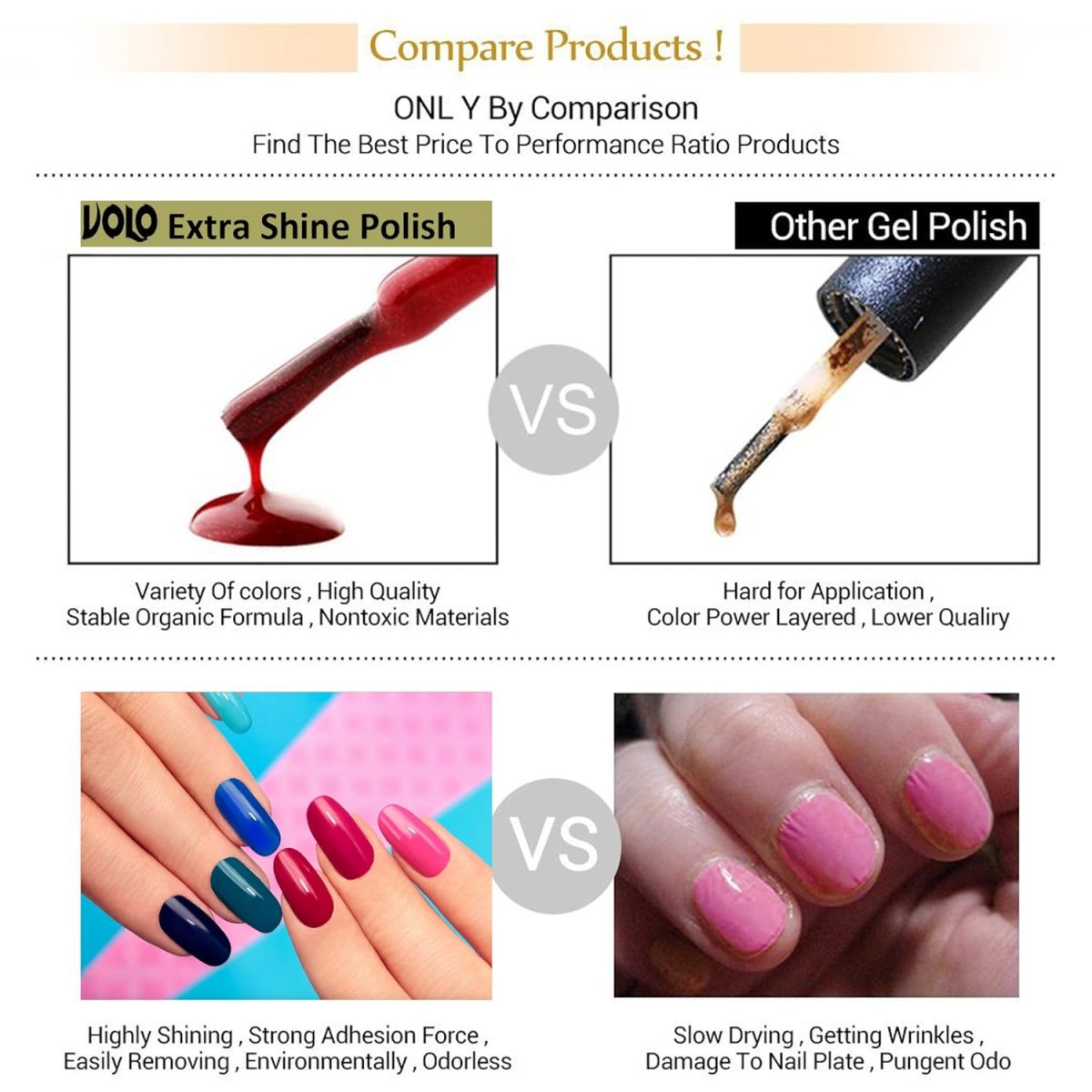 Volo Nail Polish Sets ( 4 Bottles) High Shine Smooth Long Lasting Nail Paints Combo Exceptionally Shine (Nudes Spring, Candy Cotton, Dark Nude and Tan) - Image 4