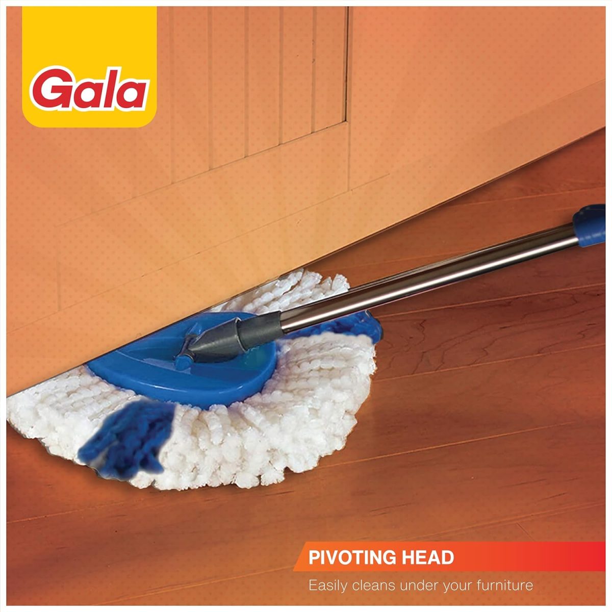 Gala Turbo Triangular Spin Mop Handle with Refill, Durable Replacement Handle with Rubber Grip For Turbo Spin Mop - Image 5
