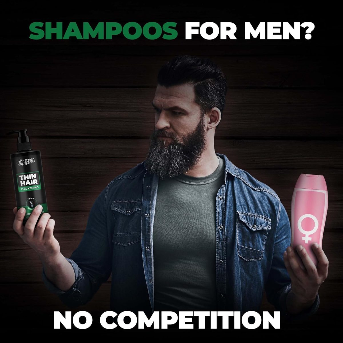 BEARDO Thin Hair Thickening Sulphate Free Shampoo for Men 200 ml | With Biotin, Keratin, Saw Palmetto | Sulphate and Paraben Free Shampoo | For Strong & Thick Hair - Image 2