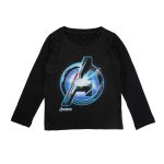 Marvel Avengers by Wear Your Mind Boy's Plain Regular Fit Long Sleeve Top (DMAF0104.2_Black4 7-8Y)