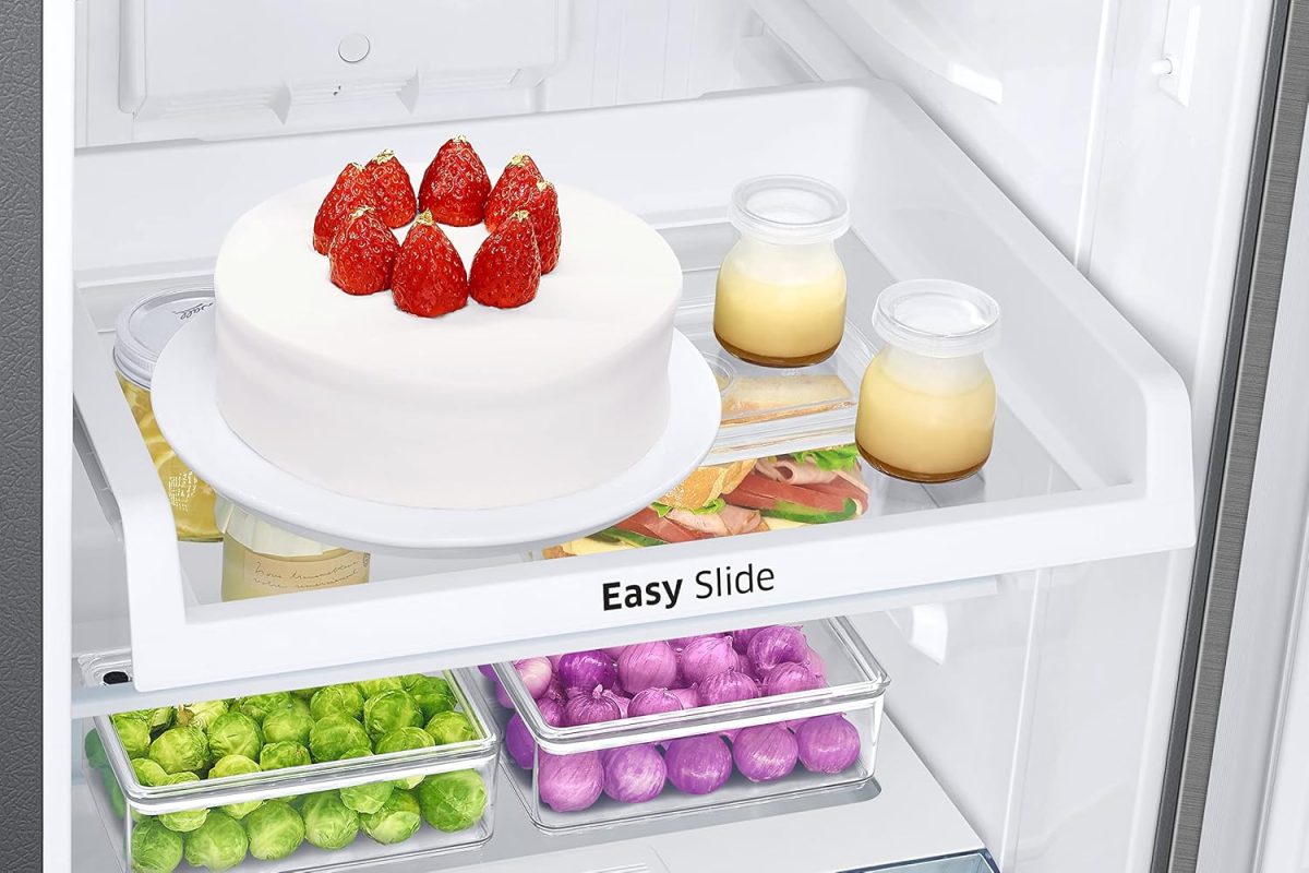 Samsung 236L 2 Star Inverter Frost-Free Convertible 3 In 1 Double Door Refrigerator Appliance (RT28C3832S8/HL,Elegant Inox), Base Stand Drawer - Image 8