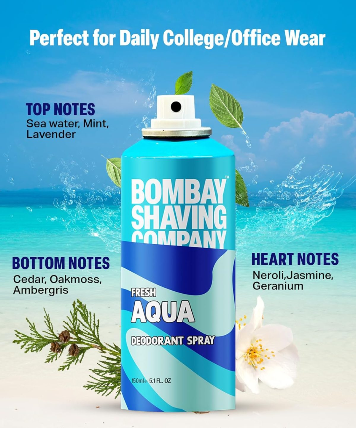Bombay Shaving Company Deodorant Aerosol Combo - Aqua & Musk - 150Ml X 2 |Deodorant For Men Long Lasting| 300 ML (Lemon) - Image 4