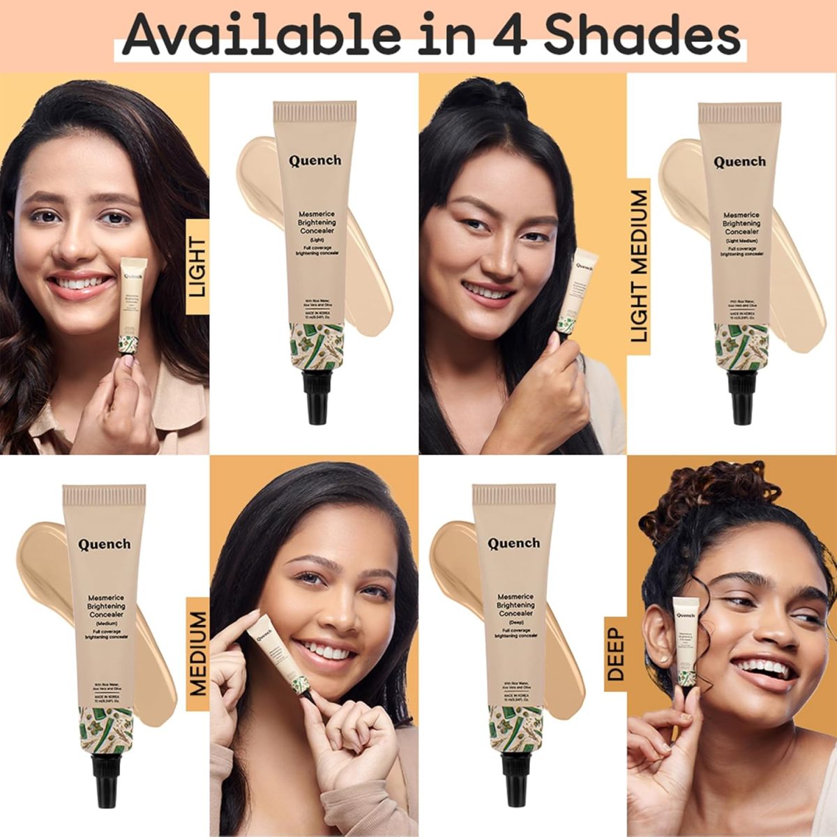 QUENCH BOTANICS Brightening Natural Cream Concealer With Rice Water & Aloe Vera | For All Skin Types Conceals Dark Circles & Brightens Under Eyes | Made In Korea (Medium), 10Ml - Image 7